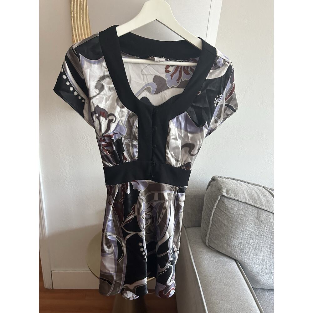 Y2K Babydoll Dark Floral Top Whimsigoth Size L Fairy
